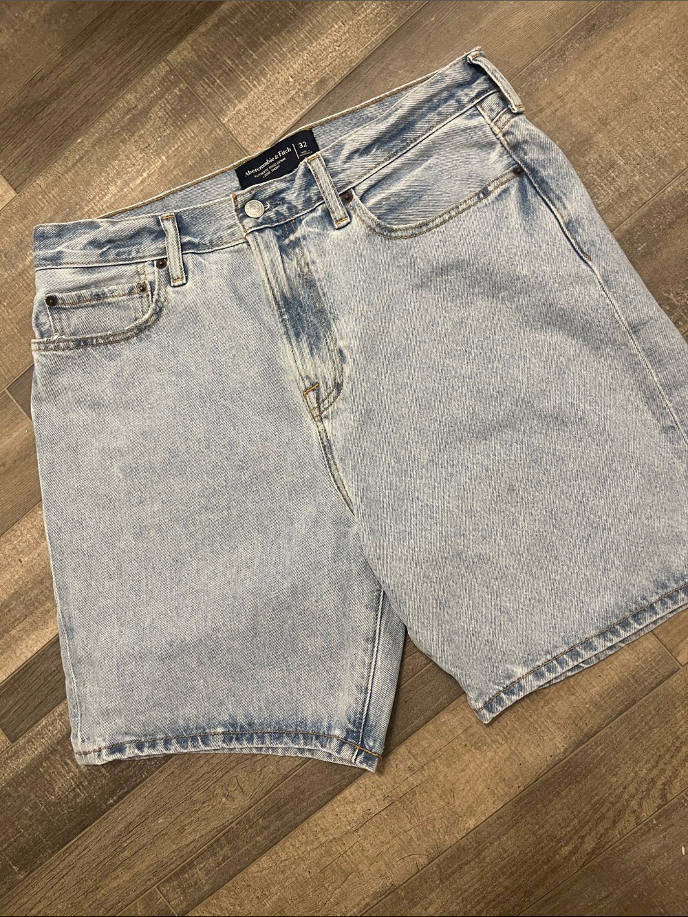 Abercrombie & Fitch Light Blue Denim Men's Shorts